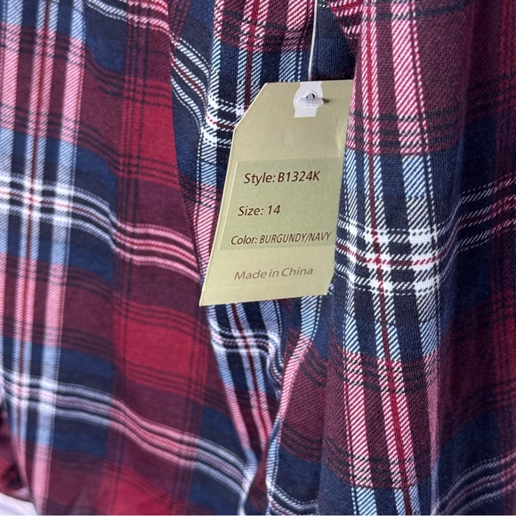 NWT | Passport Girl | Plaid Button-Down Shirt | Size 14 | Red/Blue - Picture 6 of 7
